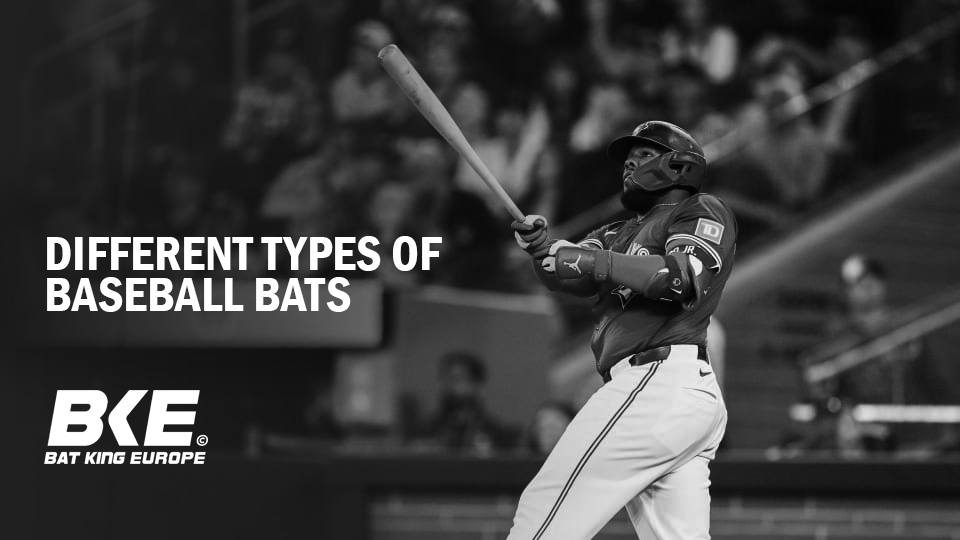 Different types of baseball bats. flared handles and balanced bats.