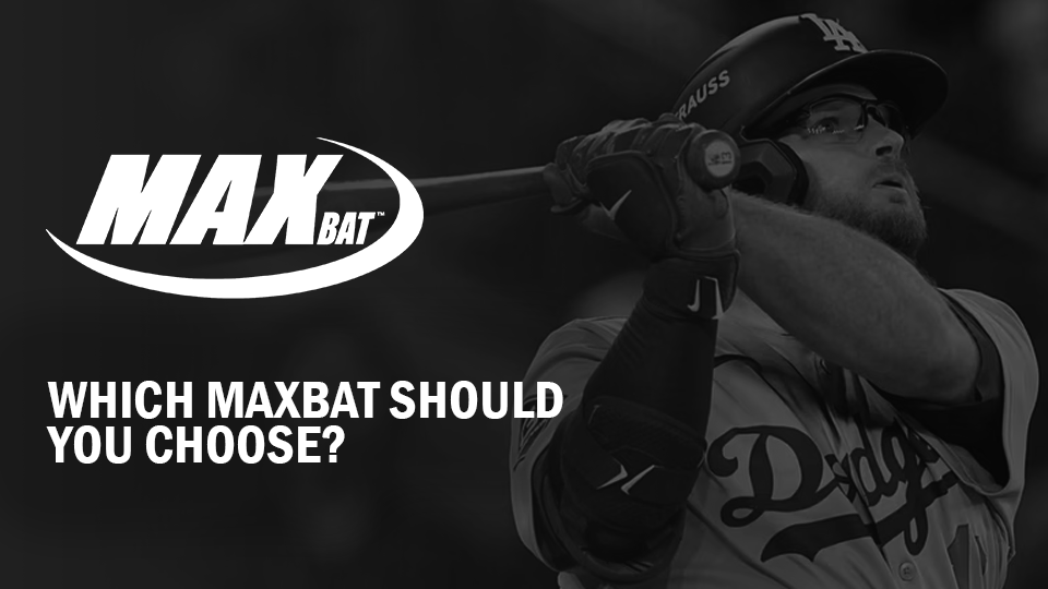 MaxBat baseball bat guide showing player hitting with MaxBat wood bat