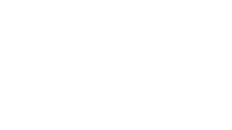 White Old Hickory bat company logo on a transparent background.