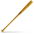 A metallic gold wood baseball bat featuring Victus branding and Oneil Cruz Pro Reserve markings, lying diagonally on a white background with a shadow underneath.